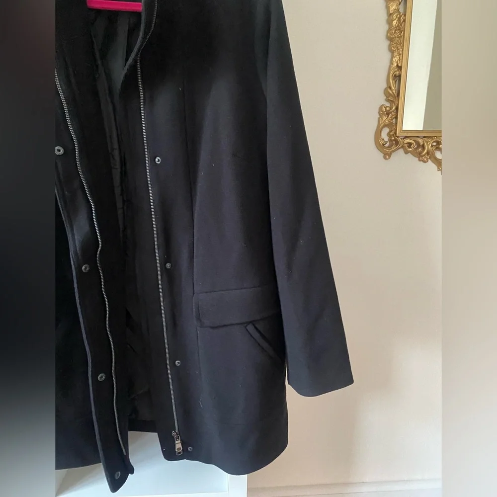 J. Jill Classic Black Car Coat - Picture 3 of 4